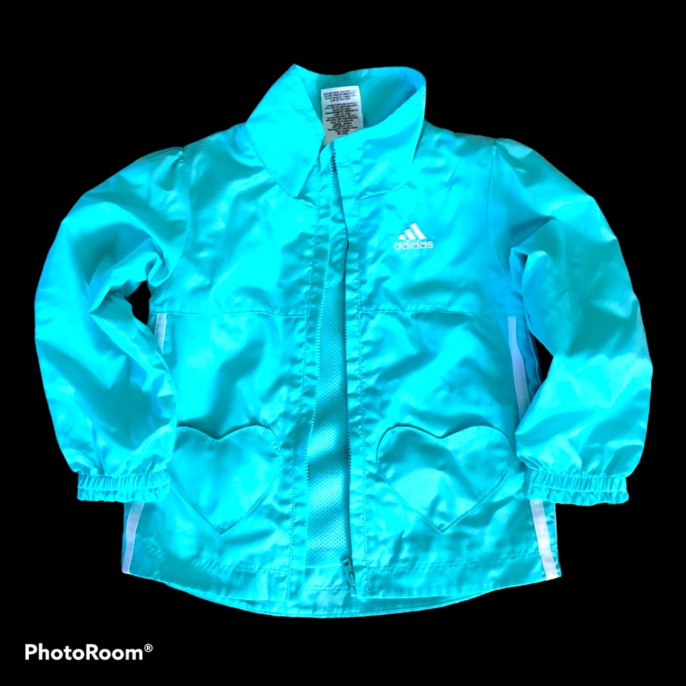 Adidas Heart Shaped‎ Pockets Sporty Mint Green Track Jacket 2T